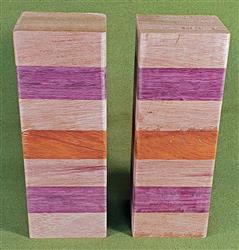 Blank #721 - Mahogany, Purpleheart & Padauk - 4 Blanks ~ 2" x 2" x 6" ~ $39.99